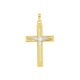 14k gold two-tone holy spirit cross front view