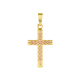 14k Gold Two Tone Leaf Pattern Cross 