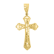 14k Yellow Gold Nugget Style Cross 
