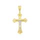 14k Gold Two-Tone Gold Nugget Crucifix