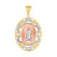 14k tri-colored 22mm lady of guadalupe medal front view