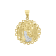 14k two tone gold 25mm round st. jude medal front view