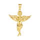 14k yellow gold angel praying hands pendant charm front view