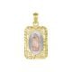 14k gold tri-color lace our lady of guadalupe medal front view