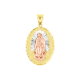 14K Tri Tone Gold Our Lady of Guadalupe Oval Medal