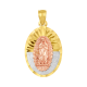 14K Tri-Color Gold Oval Guadalupe Medal