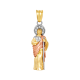 14k gold tri colored 3d st. jude pendant 20mm front