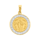 14k Gold Two Tone Round Saint Jude Medal 