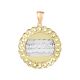 14k two tone gold link design last supper medal front view