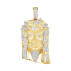 14k yellow gold jesus head diamond pendant front view