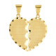 14K Yellow Gold Break Apart Engravable Textured Heart Pendant