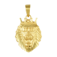 14k Yellow Gold Diamond Cut Lion Charm Pendant 