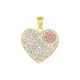 14k gold tri-color heart-shaped 