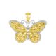 14k gold two-tone butterfly pendant front view