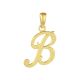 14k yellow gold high polish letter “b” pendant front view