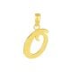 14k yellow gold high polish letter “o” pendant front view