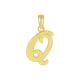 14k yellow gold high polish letter “q” pendant front view