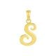 14k yellow gold high polish letter “s” pendant front view