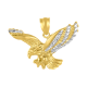 14K Yellow Gold Landing Eagle Pendant