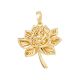 14k Yellow Gold Diamond Cut Rose and Pedals Pendant 
