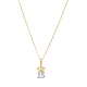 14K Two Tone Quinceañera Crown Pendant Necklace