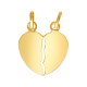 14k Yellow Gold Break Apart Engravable Heart Pendant 
