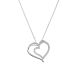 14k White Gold Inside Diamond Heart Necklace  