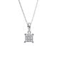 10k White Gold Square Diamond Pendant Necklace