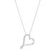 14k white gold journey heart necklace pendant close up