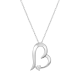 14k white gold heart necklace pendant close up