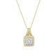 14k Yellow Gold Cushing Cluster Necklace