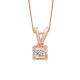 14k Rose Gold Princess Cut Diamond Pendant Necklace