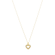 14K Yellow Gold Heart Cut Out Diamond Necklace