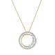 14K Two Tone Gold Diamond Circle Necklace