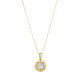 14K Yellow Gold Vintage Cluster Diamond Necklace