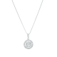 14k white gold round diamond pendant necklace