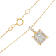 14k Yellow Gold Diamond Halo Necklace 