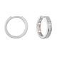 14k white gold 15mm diamond huggies front and side view
