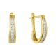 14k Yellow Gold Channel Set Oval Hoop Diamond Earring