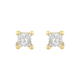 14k Yellow Gold Princess Cut Diamond Earrings 
