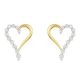 14K Yellow Gold Journey Heart Diamond Studs
