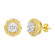 14K Yellow Gold Vintage Cluster Diamond Stud Earrings