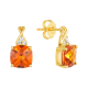 14K Yellow Gold Citrine Cushion Diamond Twist Drop Earrings