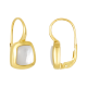 14K Yellow Gold Opal Bezel Drop Earrings