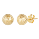 14K Yellow Gold 8mm Diamond Cut Ball Stud Earrings