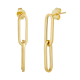 14K Yellow Gold Paperclip Dangle Earrings