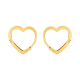 14k Yellow Gold High Polish Heart Huggie Earrings 