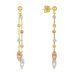 14K Tri Color Gold Dangling Beads Earrings