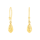 14K Yellow Gold Diamond Cut Teardrop Dangle Earrings