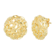 14K Yellow Gold Round Nugget Earrings